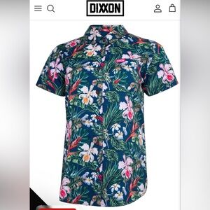 DIXXON Lahaina Floral Short Sleeve Party Shirt sz Medium